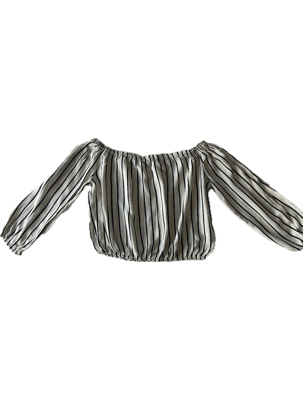 Brandy Melville Cropped Off the Shoulder Striped Top 🤍